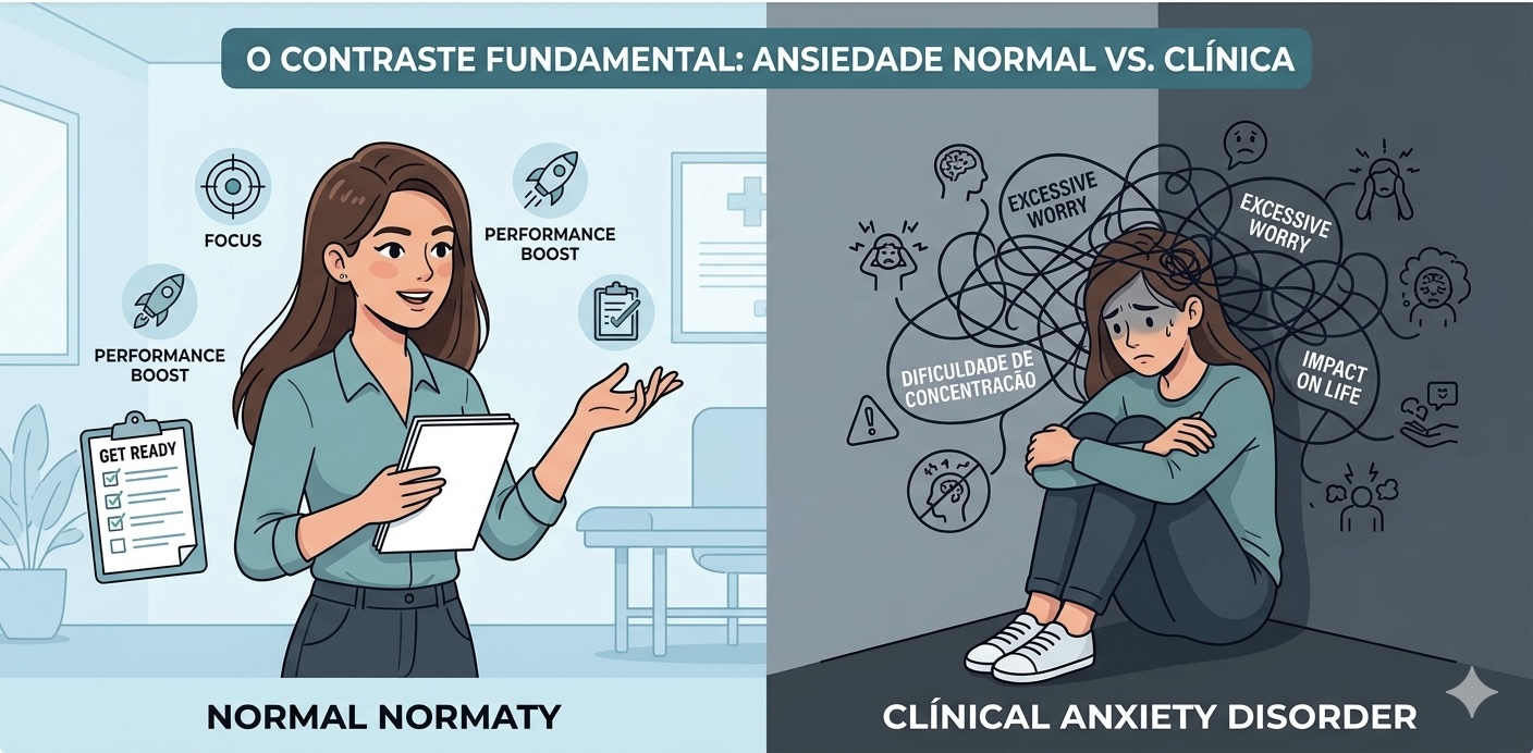 diferença entre ansiedade normal e transtorno de ansiedade sintomas intensidade duração impacto na vida
